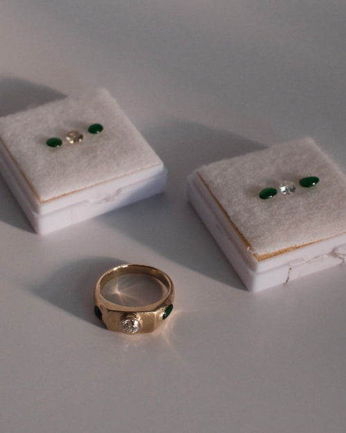 Jade and Diamond Signet