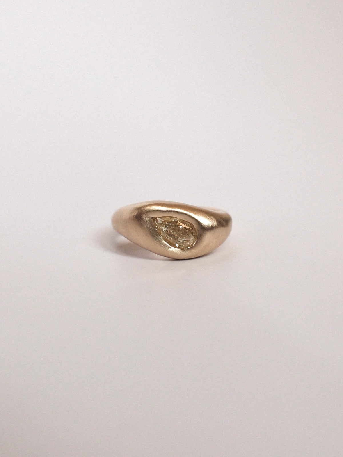 Tilted Pear Diamond Ring
