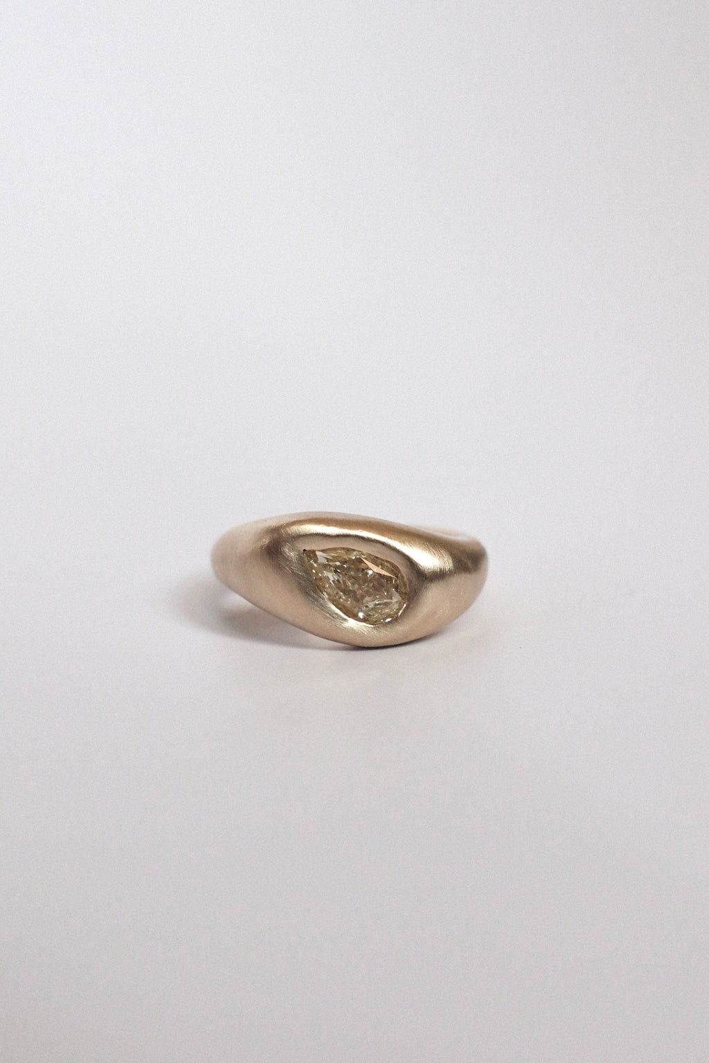 Tilted Pear Diamond Ring