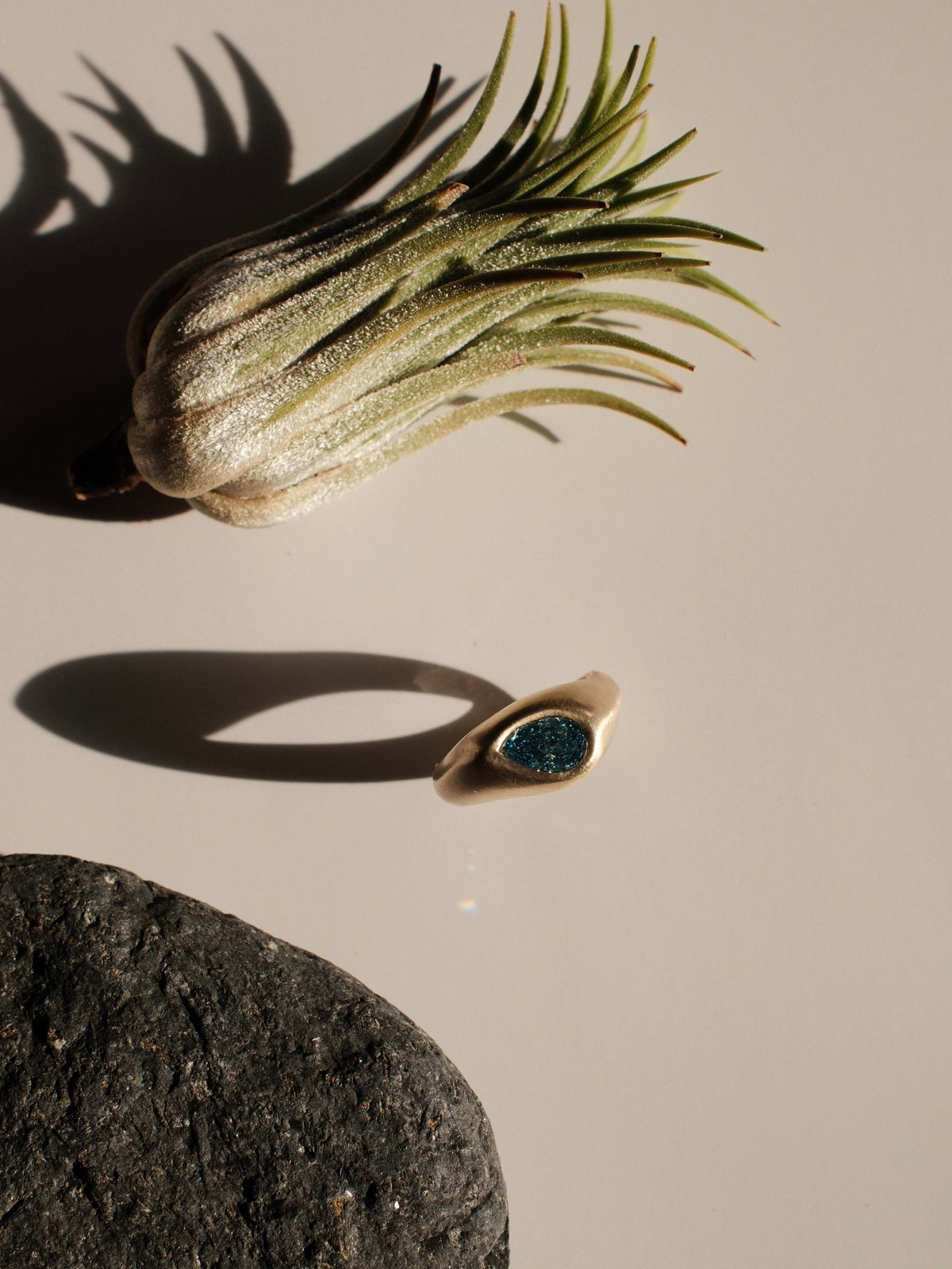 Tilted Pear Diamond Ring