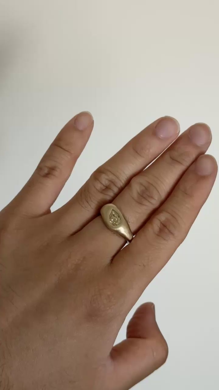 Tilted Pear Diamond Ring